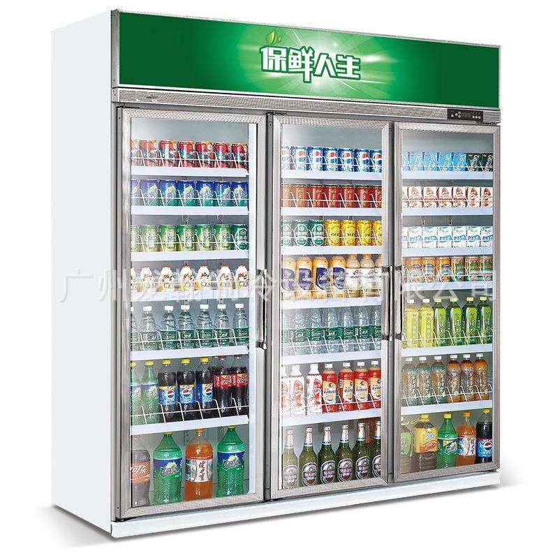 三双单开门冰箱冷藏展示柜立式超市便利店啤酒饮料商用保鲜冰柜