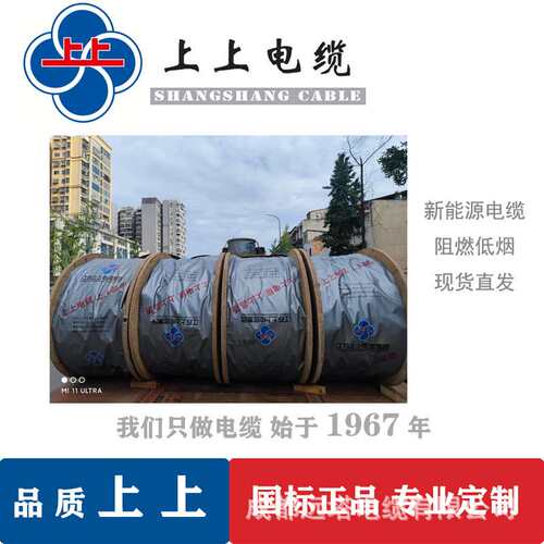 国标低压纯铜芯阻燃YJV3*16新能源充电桩专用电缆江苏上上电缆