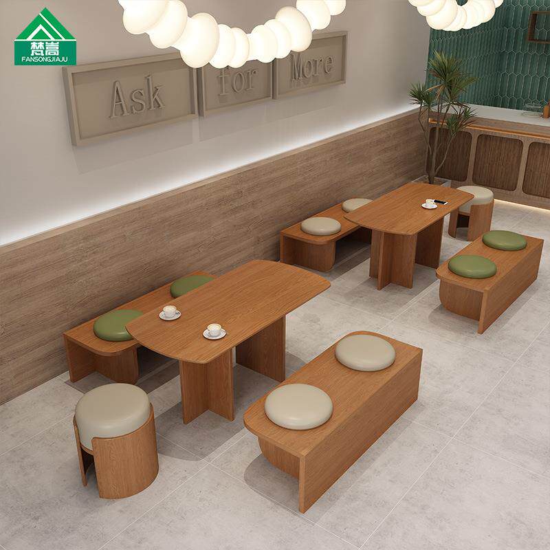 网红甜品奶茶店洽谈桌椅组合复古蛋糕烘焙店咖啡厅西餐厅卡座沙发