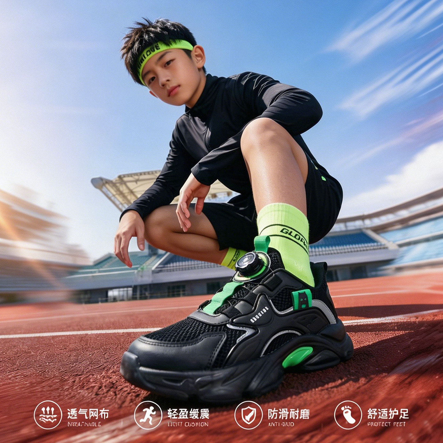 Abckids透气儿童运动鞋