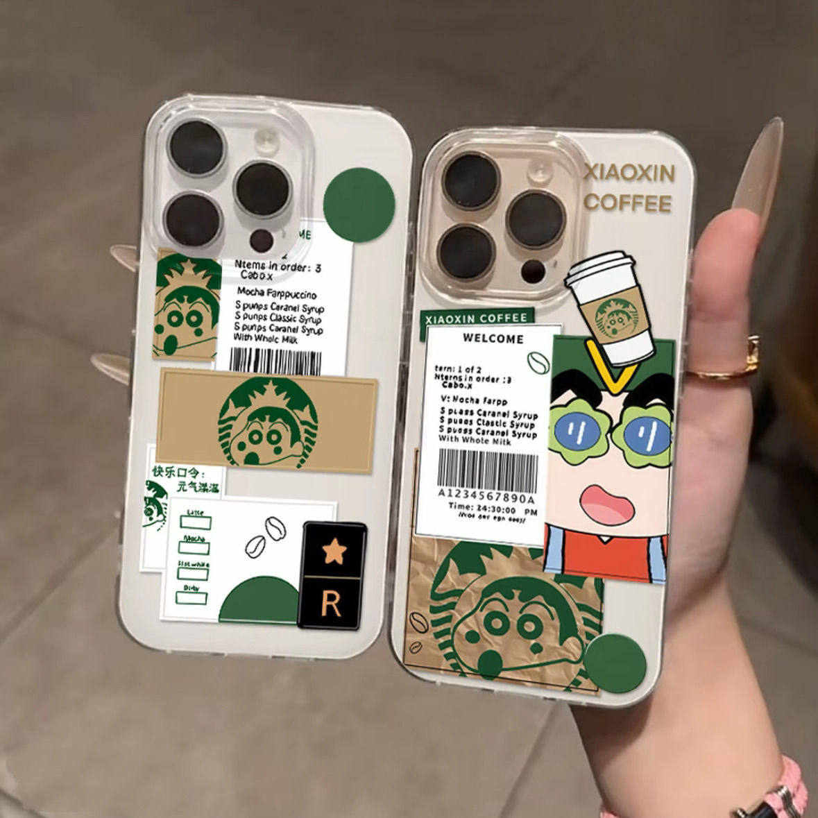 咖啡标签IMD大孔白底iPhone壳