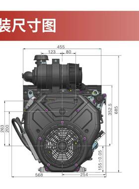 LC2V90FD隆鑫双缸发动机35马力22KW汽油船用高压清洗勘探山地钻机