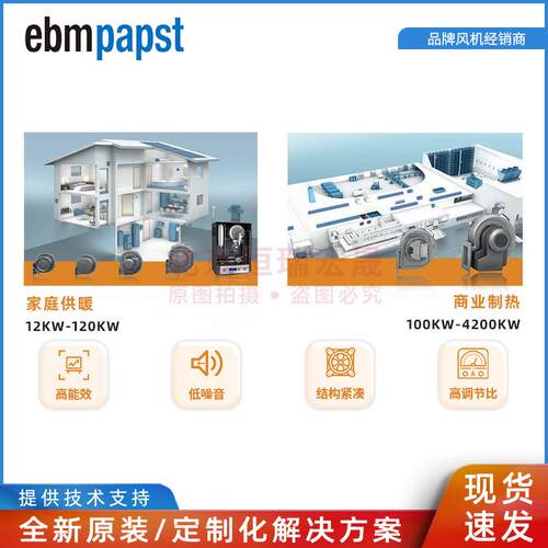 ebmpapst 冷凝锅炉 壁挂炉 12KW-120KW 100KW-4200KW 制热风扇