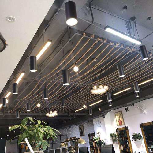 明装筒灯led长筒射灯饭店餐厅吊灯20w吊线灯cob店铺工装吊装