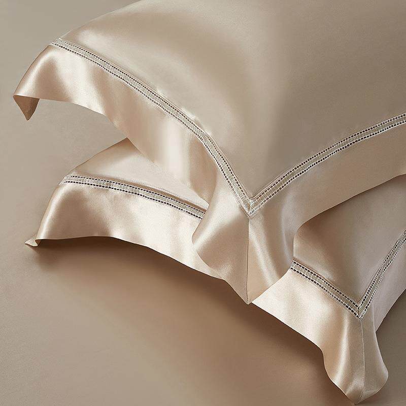 高端重磅19姆米真丝桑蚕丝四件套七星级酒店别墅总统套房床上用品