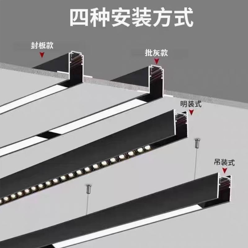 全光谱无主灯磁吸轨道灯 嵌入式led射灯折叠格珊灯中山照明泛光灯