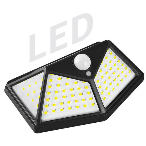 领派100LED太阳能壁灯庭院四面发光太阳能灯人体感应防水楼梯灯