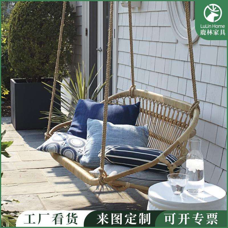 吊椅吊篮藤椅北欧式双人室内吊床儿童秋千家用民宿客厅摇椅跨境