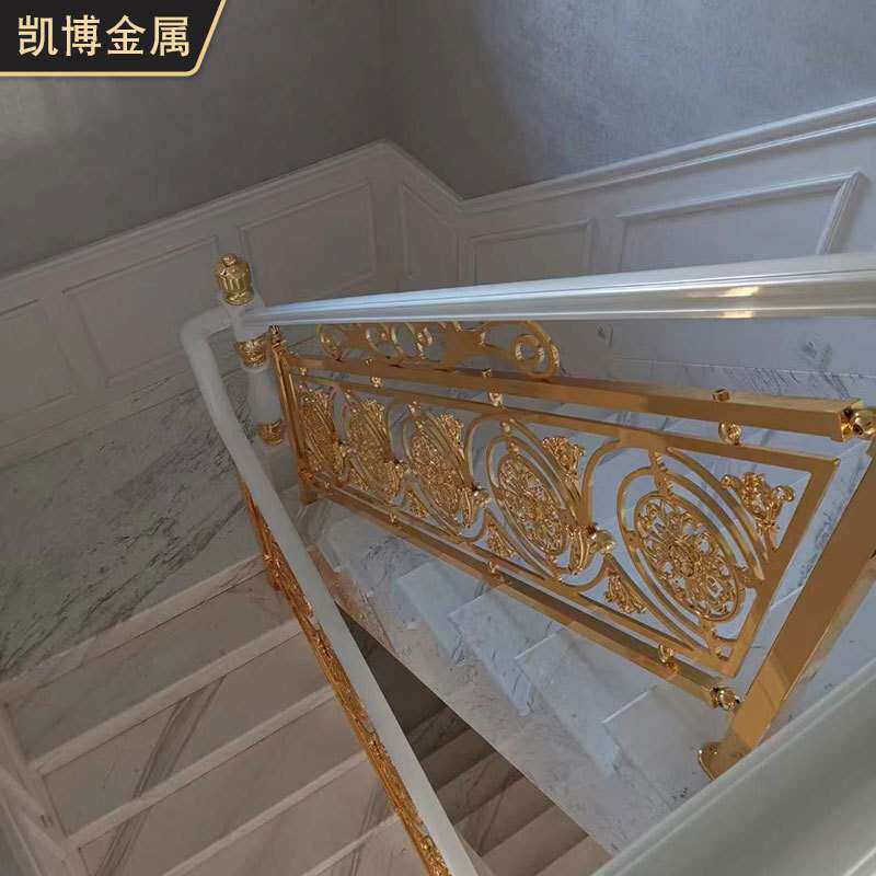 欧式别墅室内铜艺铝艺楼梯扶手铝合金栏杆简约现代新中式轻奢护栏