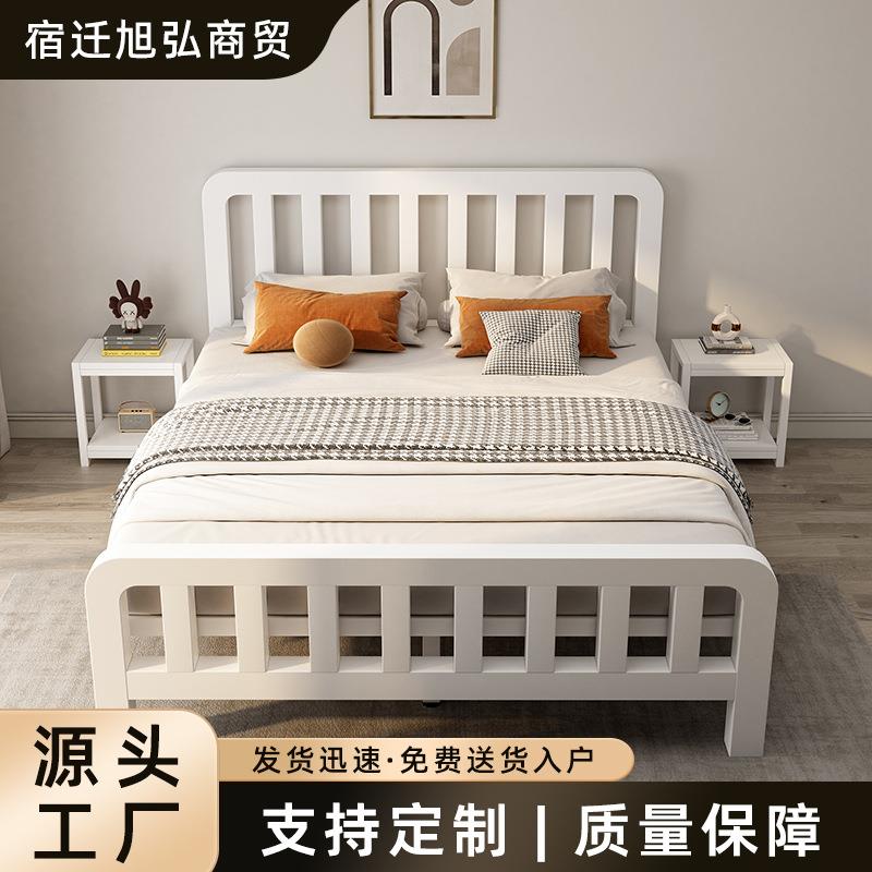 铁艺床双人床家用卧室1.5m加粗加厚出租房用单人床架不锈钢铁架床图片