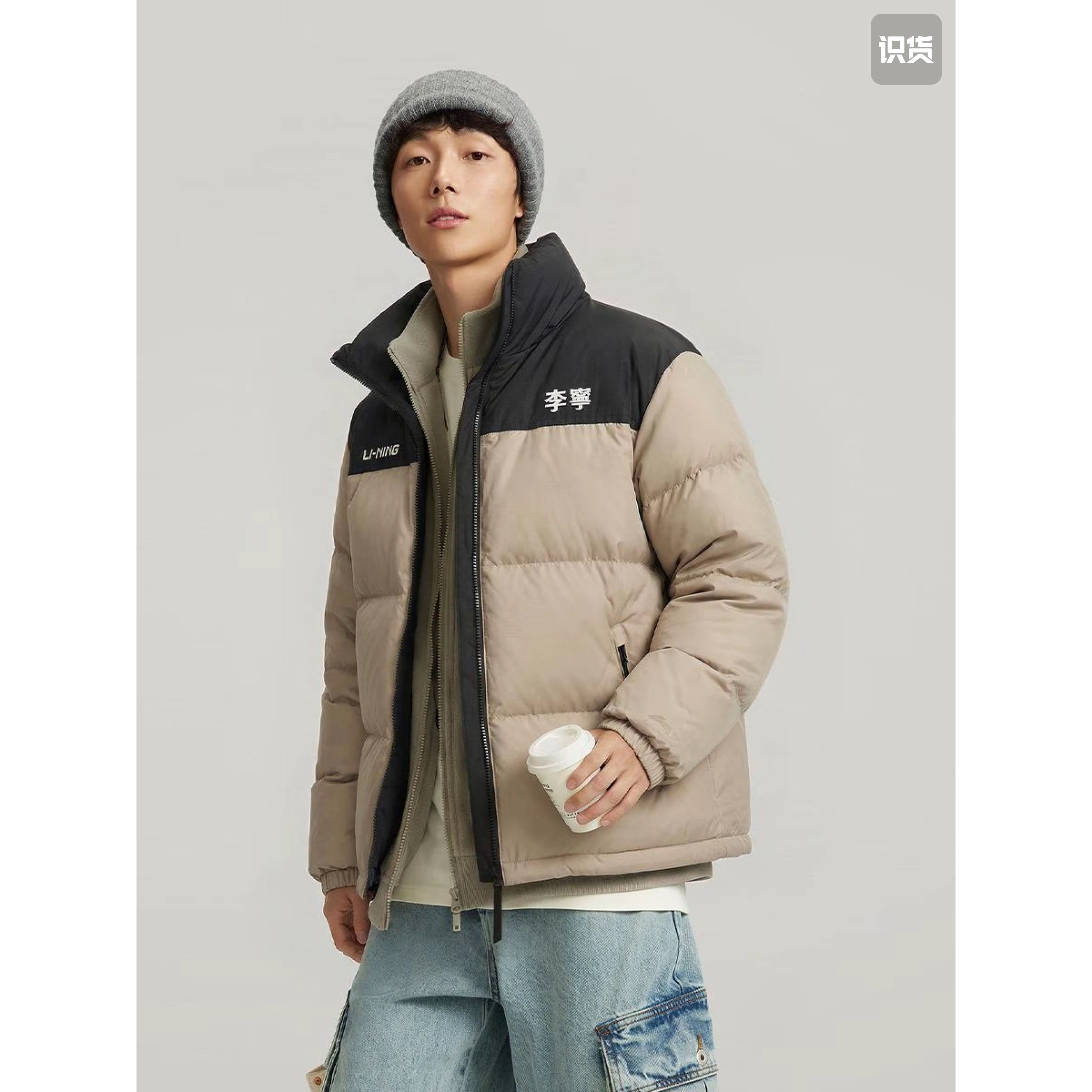 Li Ning/李宁 健身系列防泼水加厚过膝长款连帽白鸭绒羽绒服4