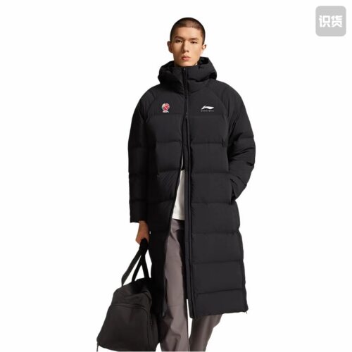 Li Ning/李宁 健身系列防泼水加厚过膝长款连帽白鸭绒羽绒服6