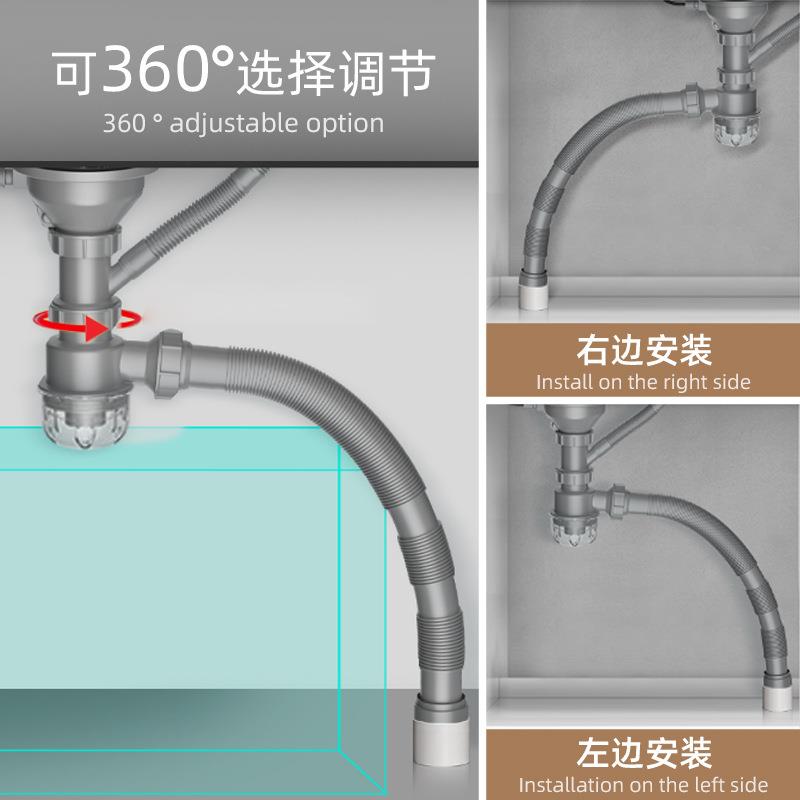 工厂直销防臭下水管神器高端开关控制厨房水槽下水器套装带溢水