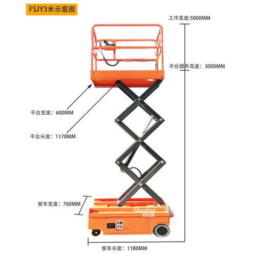 FSJY小型全自行升降车高空作业车剪叉式电动升降机液压升降平台