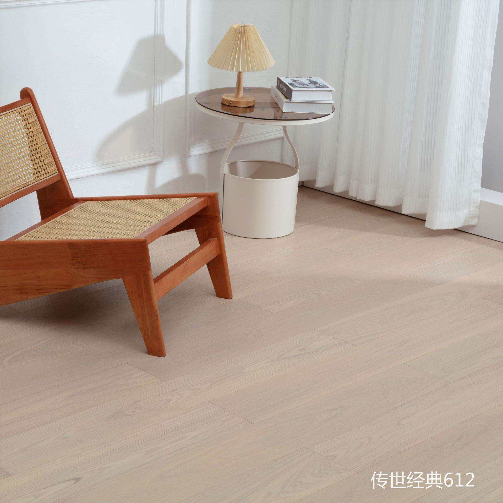 木皮面新三层地暖专用复古卧室家装静音实木复合地板ENF级原木色