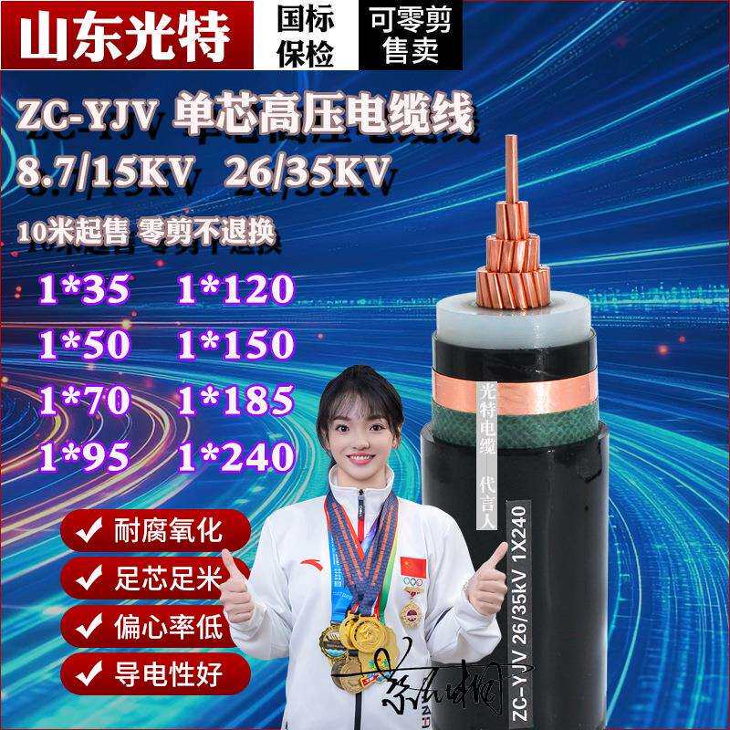 10KV高压电缆YJV62单芯铜线70/120/240平方15/35KV铠装高压电缆线