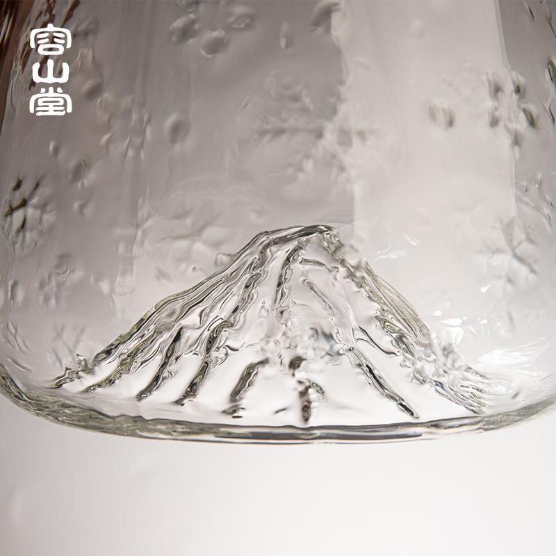 容山堂木把玻璃冷水壶耐热泡茶壶开水瓶凉水瓶大容量雪山花茶扎壶