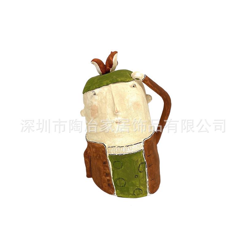 创意陶瓷雕塑可爱玩偶摆件居家儿童房工艺品样板房桌面艺术装饰品