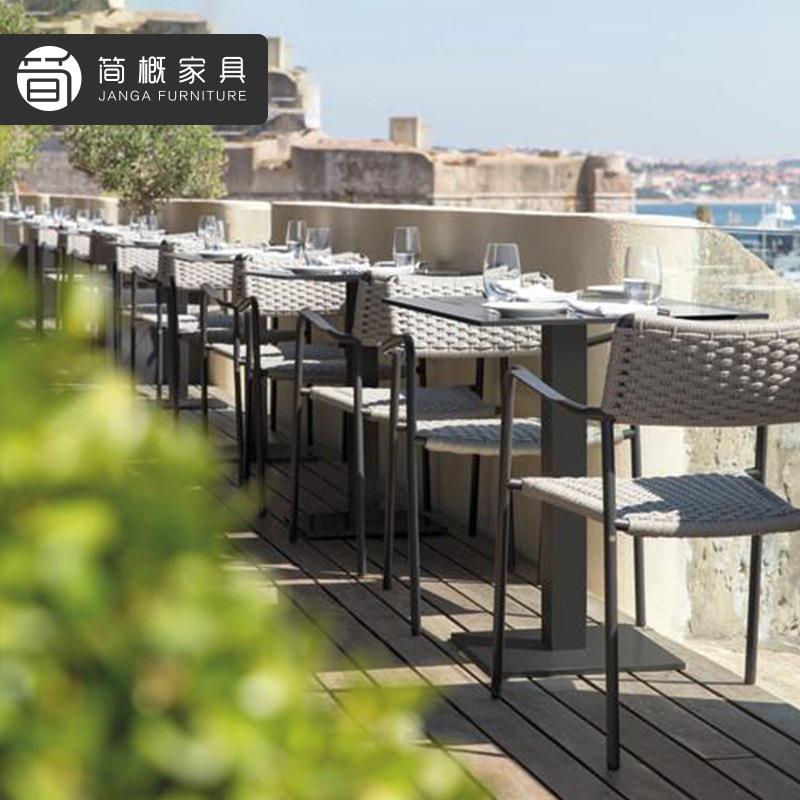 户外休闲简约家具庭院民宿酒店别墅花园藤椅室外防水防晒桌椅