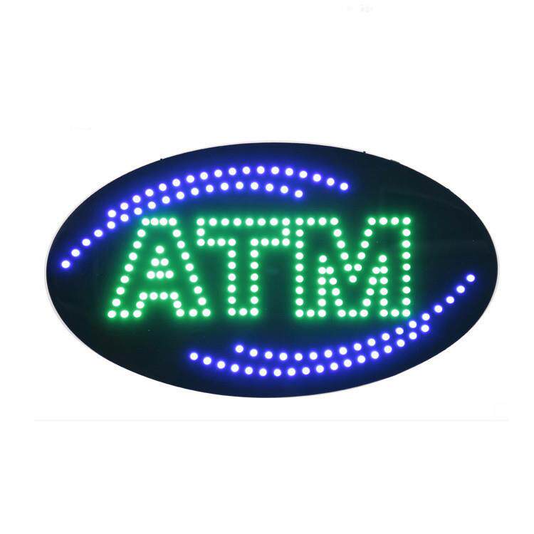 直销巴拿马椭圆形小尺寸ATM sign动感闪烁LED ATM SIGN 24*48cm