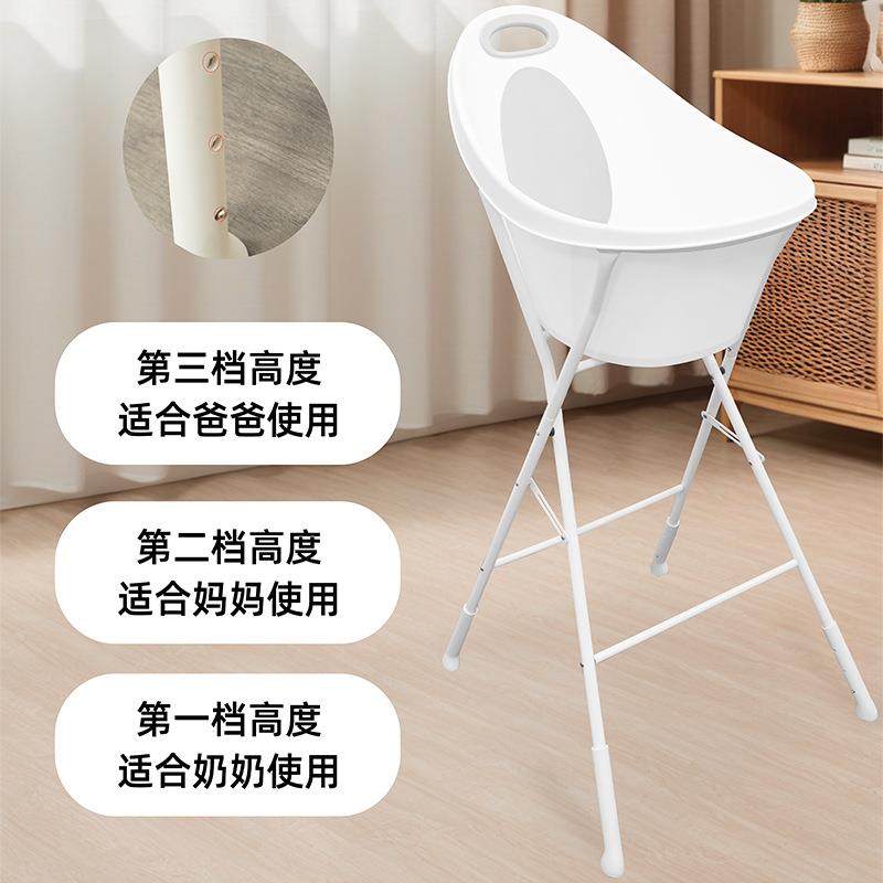宝宝新生儿浴盆支架套装婴儿洗澡台产后免弯腰新生折叠支架浴盆