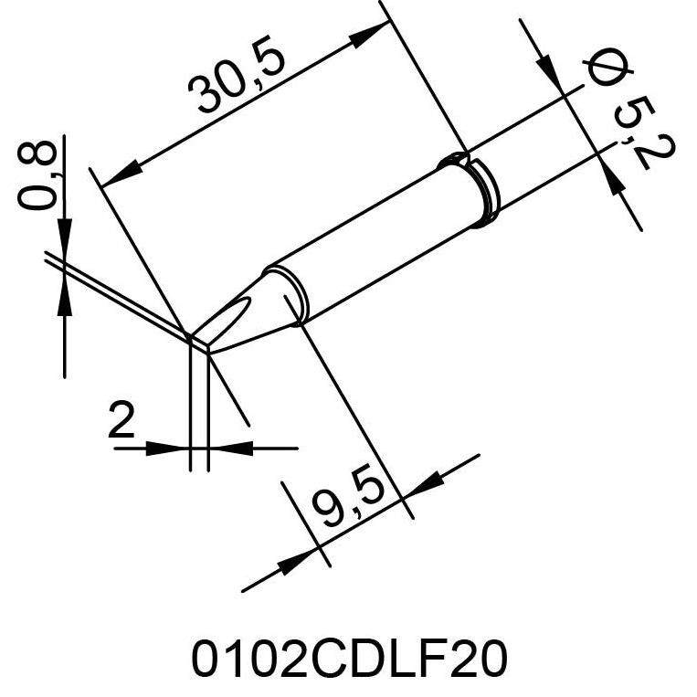 德国ERSA 0102CDLF20 凿型型烙铁头 0102CDLF2.0