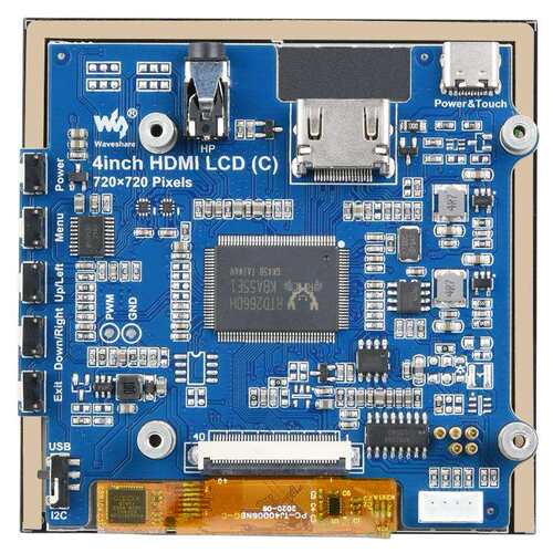 微雪 4 寸电容触控屏 720×720 方形IPS全贴合屏幕 5点电容触控