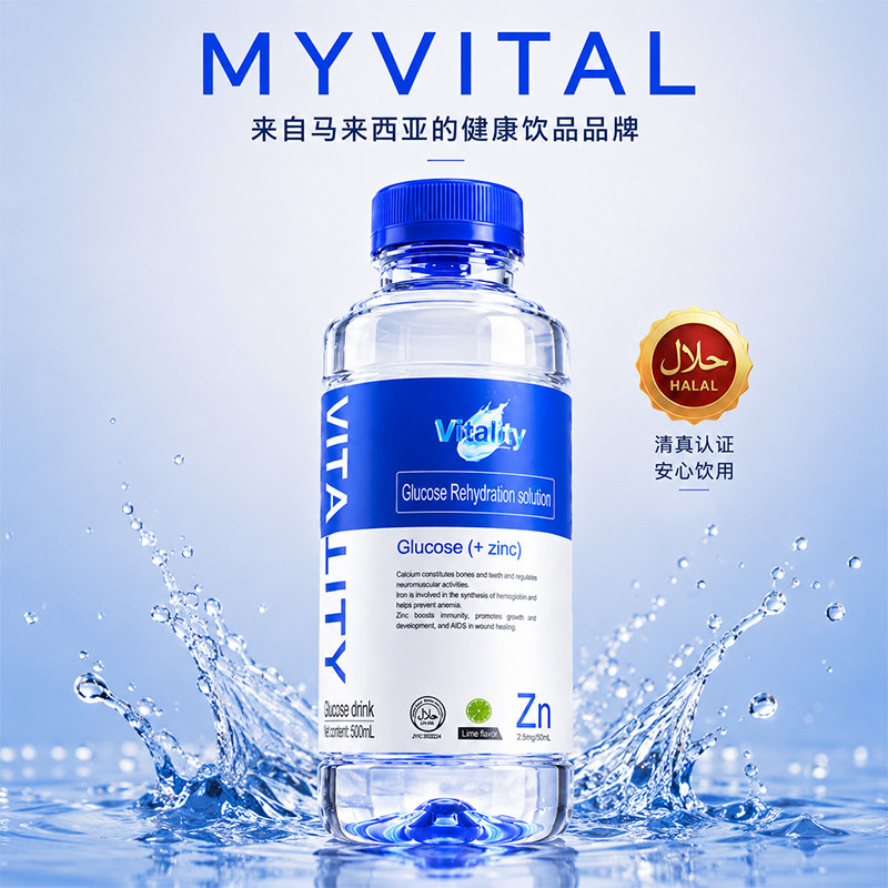 马来西亚品牌葡萄糖酸锌电解质水500ml*15瓶整箱运动健身补水饮料