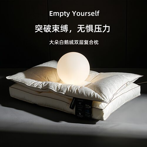 鹅绒枕芯五星级酒店枕助睡眠护颈椎专用枕头羽绒护颈枕双层软枕芯