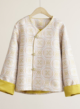 【金鱼戏莲】名家面料非YI桑蚕丝老宋锦织金新中式国风长袖外套女