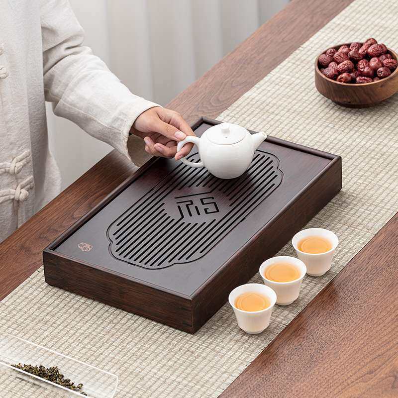 轻奢楠竹家用办公小型茶具茶盘沥水储水式茶具日式茶海茶台茶盘