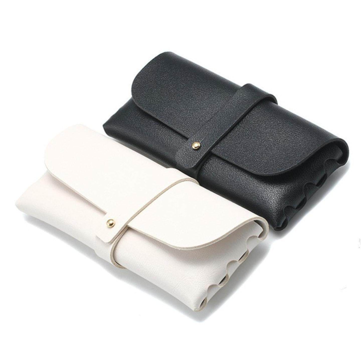 现货皮质镜盒钉扣软包眼镜盒简约包装拉链墨镜盒太阳镜收纳盒