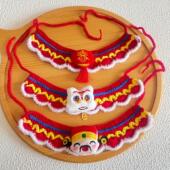 新年宠物针织围脖猫咪春节围巾毛线手工狗狗围领口水巾红色喜庆