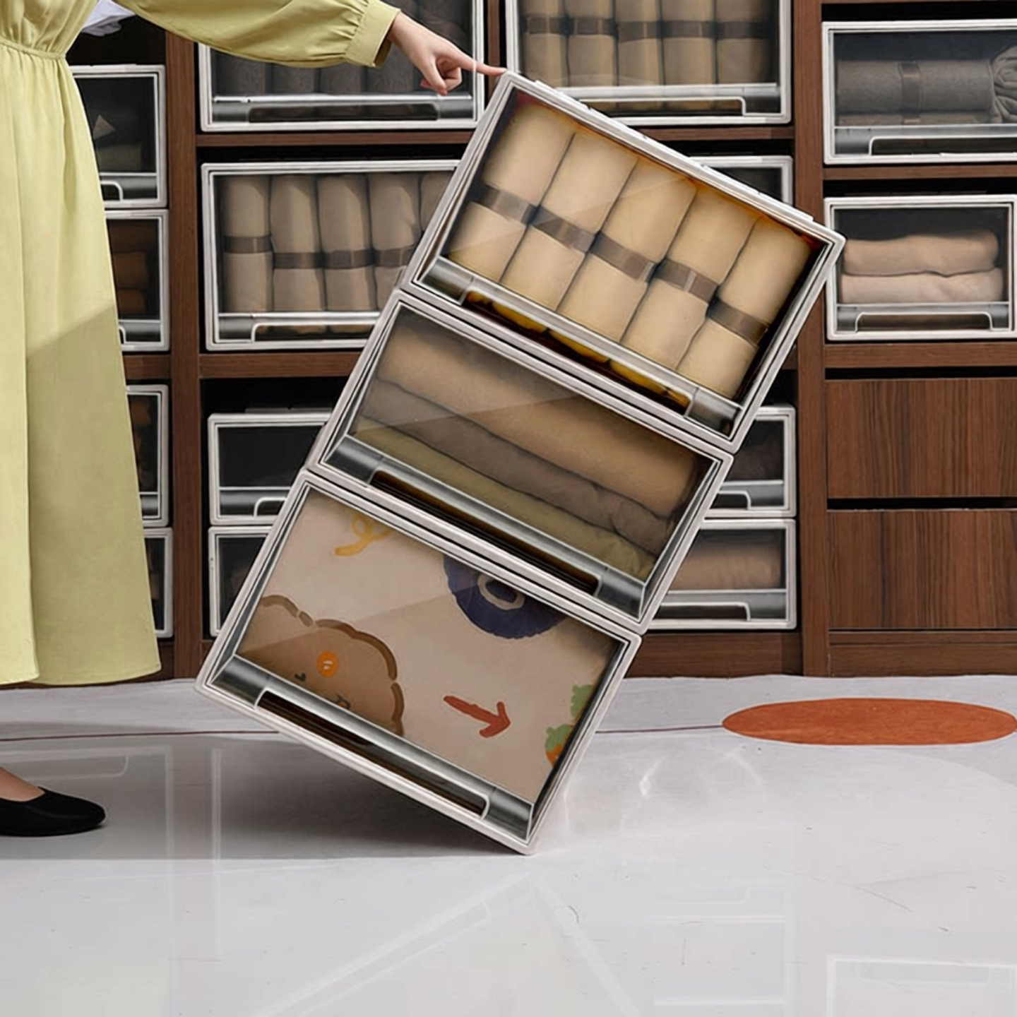 欧式抽屉式储物箱衣服化妆品收纳盒收纳抽屉家用收纳柜桌面收纳箱