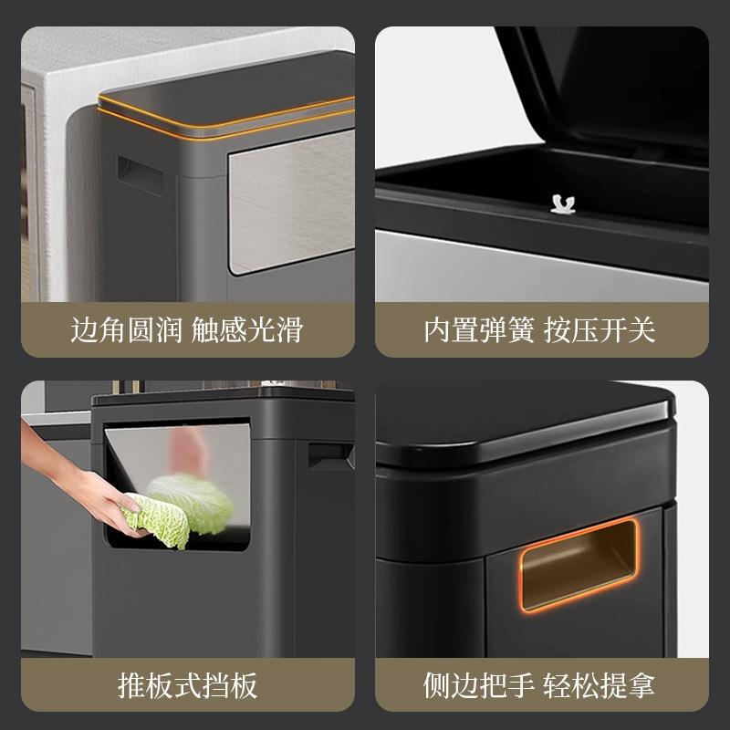双艺垃圾桶双开盖模式免弯腰厨房垃圾桶商用户外垃圾桶大号大容量