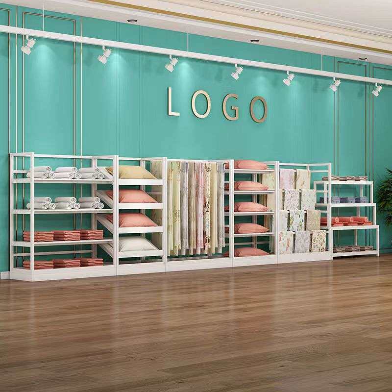床上用品家纺中岛货架沙发套被子四件套被芯枕头家纺店展示架矮柜
