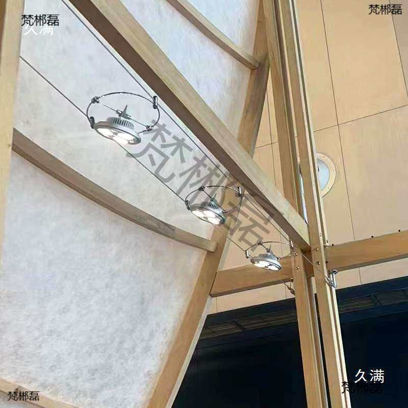 走线灯金属感工业风射灯led 轨道灯拉线灯钢丝钢索灯简约用暖光