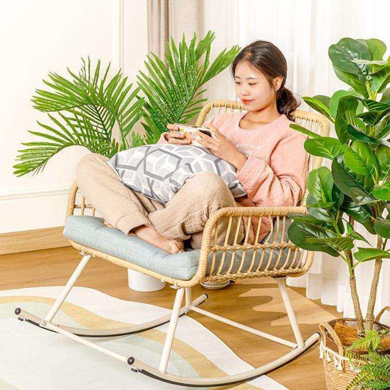 家用休闲藤编摇椅创意午睡阳台网红逍遥成人客厅现代懒人手工躺椅