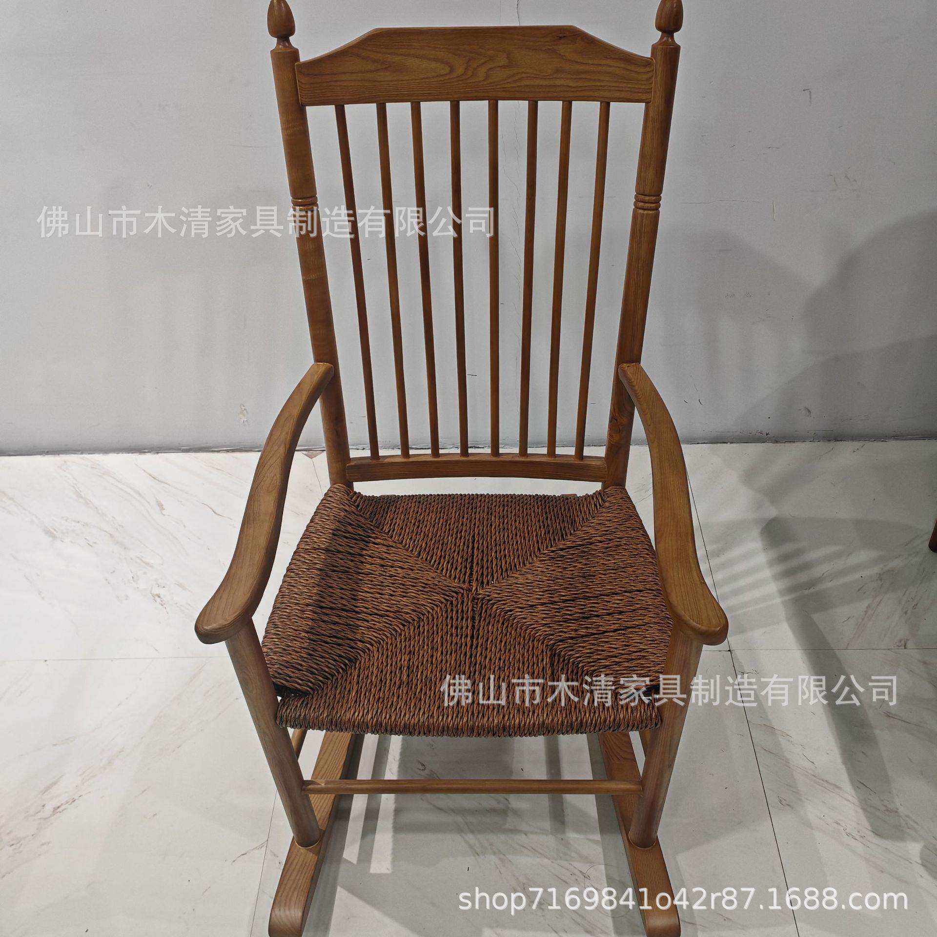 印尼摇椅实木休闲家用阳台马洛夫躺椅藤编懒人复古沙发摇椅子