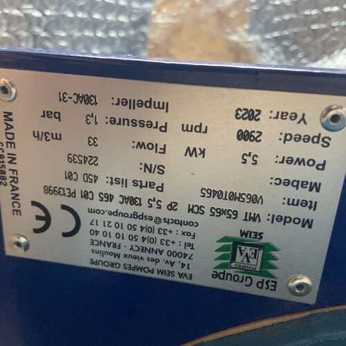 EVA泵VMT 65*65 SCM 5.5 2P