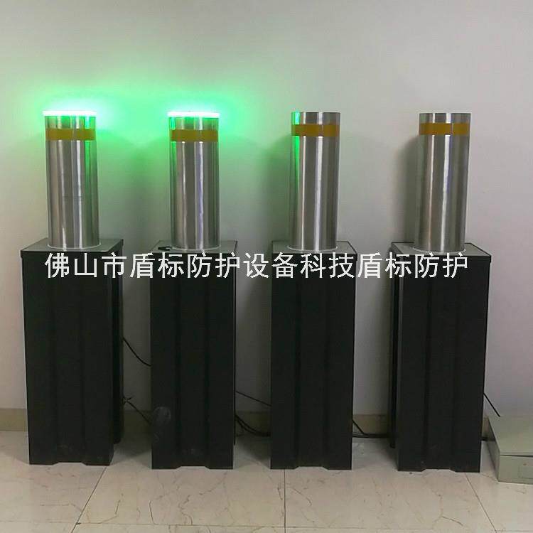盾标防护电动升降止车柱304不锈钢液压一体式全自动伸缩防撞柱子