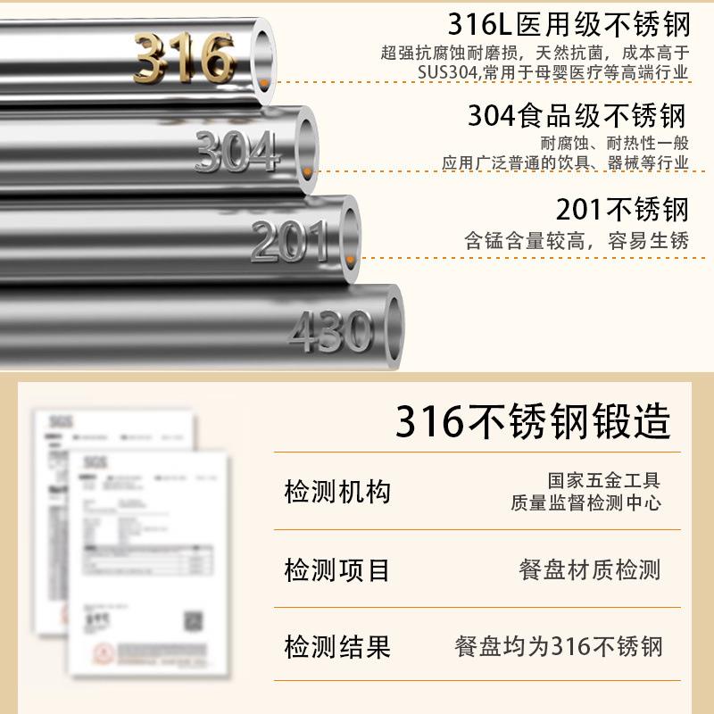 食品316不锈钢保温饭盒儿童学生专用分格上班族便当餐盘餐盒碗
