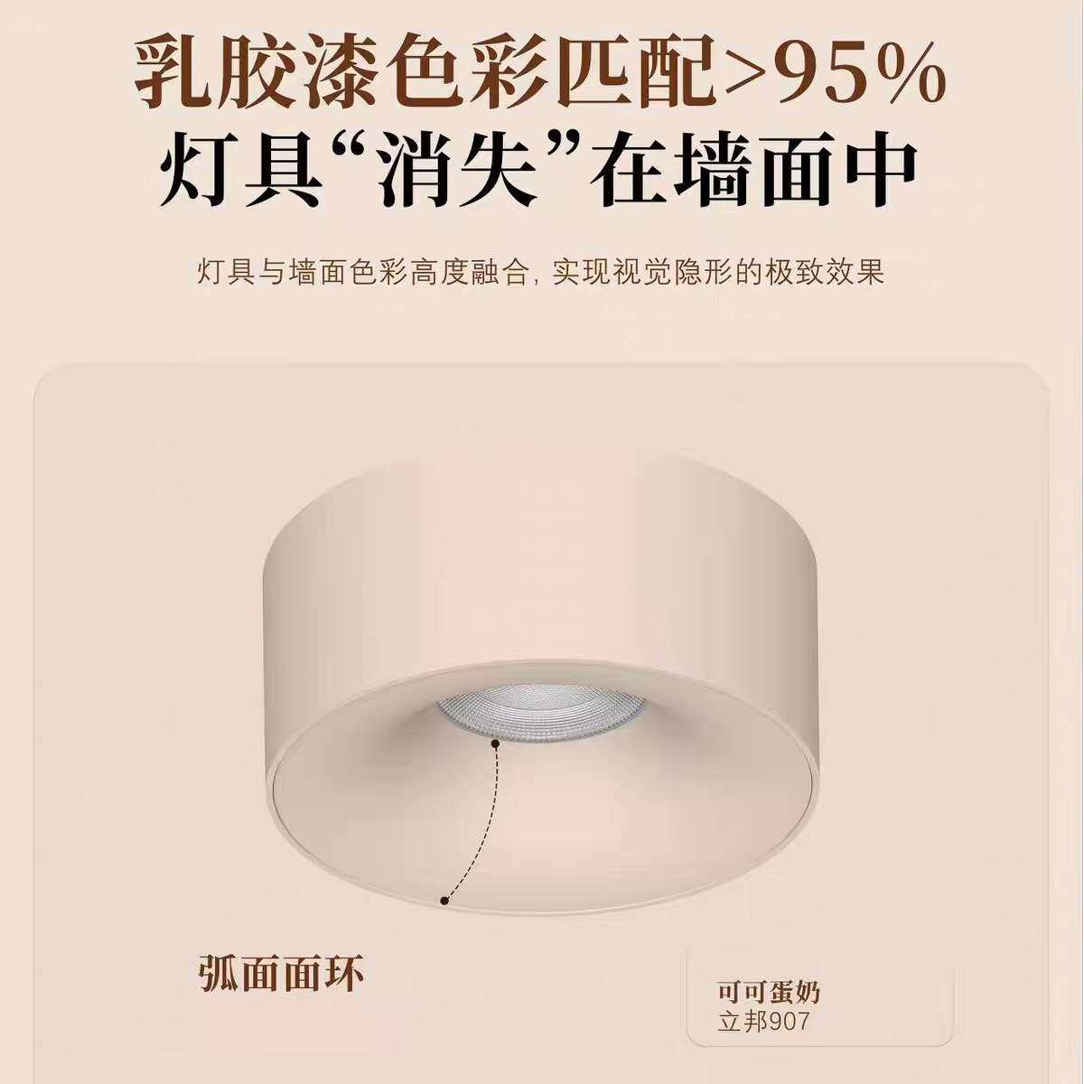 超薄明装智能筒灯客厅过道LED圆形小山丘射灯中山照明灯具