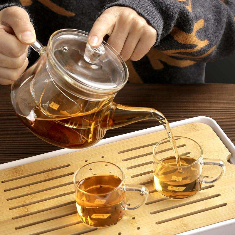 明尚德玻璃茶壶茶具套装功夫泡茶壶茶杯玻璃杯茶盘耐热盒装