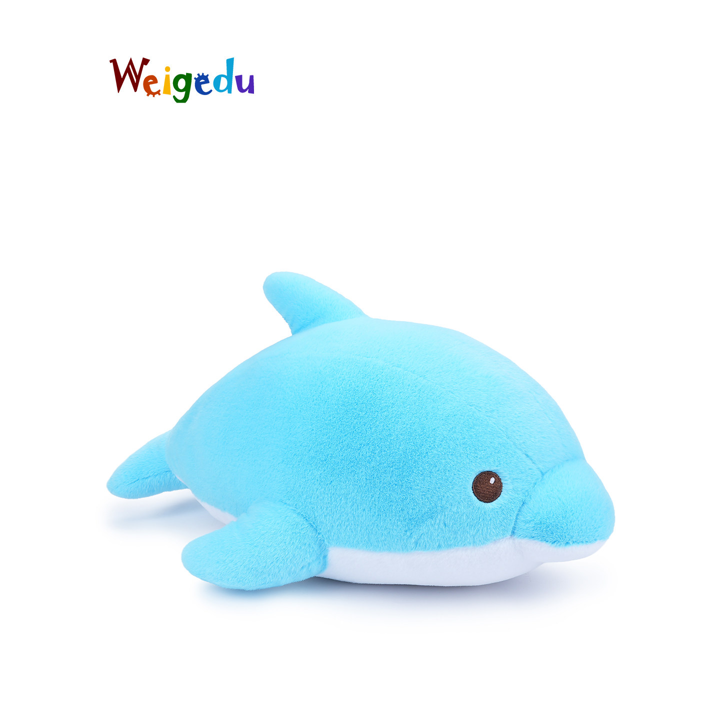 Weigedu正版海豚毛绒玩具公仔蓝色治愈玩偶抱枕办公室靠垫礼物