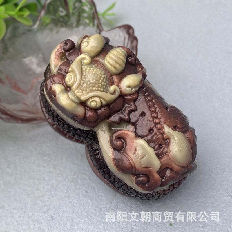 紫袍玉大貔貅茶宠摆件手把件茶盘宠物工艺品直播货源