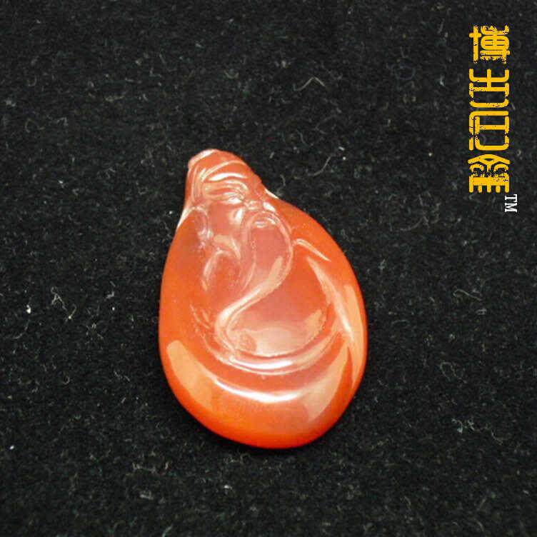 博古石斋天然原石手工雕刻南红玛瑙美人头像挂坠饰品手把件