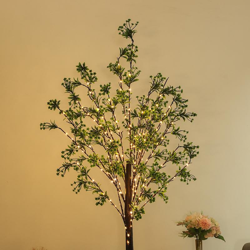 水草花树灯铜线庭院家居装饰圣诞派对场景发光树氛围铜线发光树