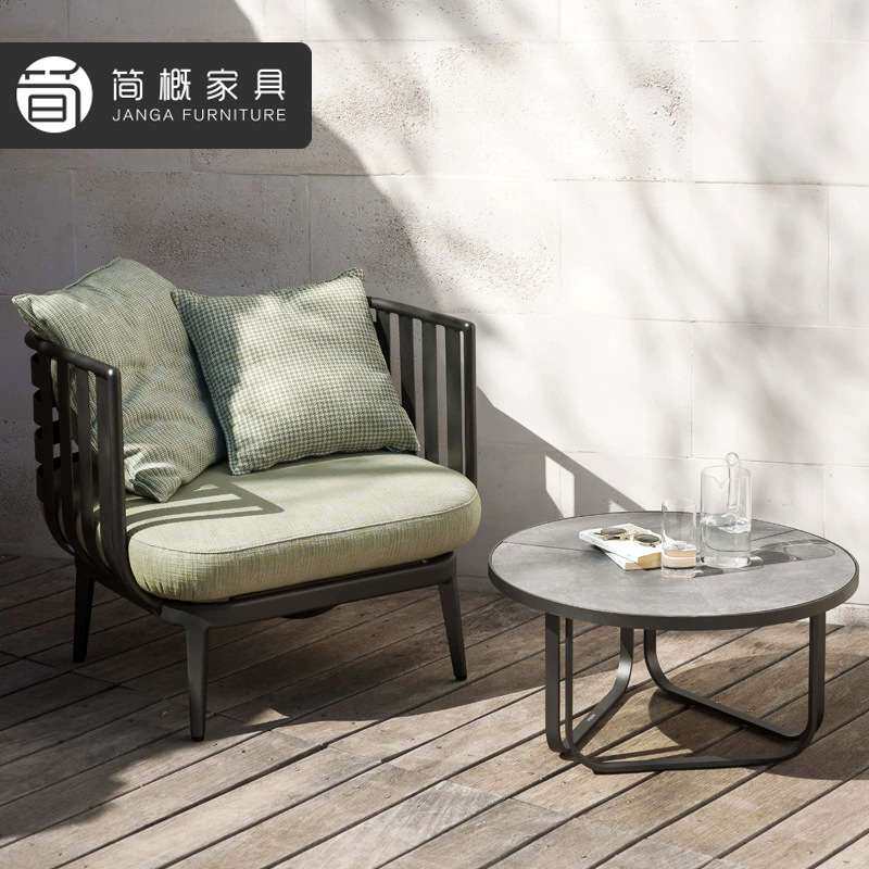 休闲户外别墅庭院沙发组合露台防水防晒茶几沙发椅套装酒店沙发