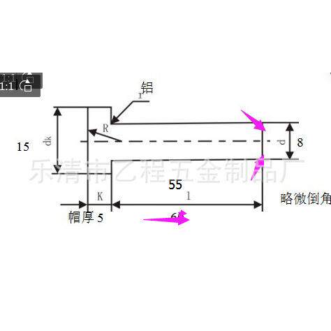 8*60/总长平头铝钉,25元一千枚,1铆含运8888